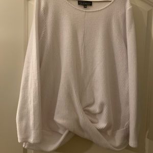 White Twisty Front Sweater